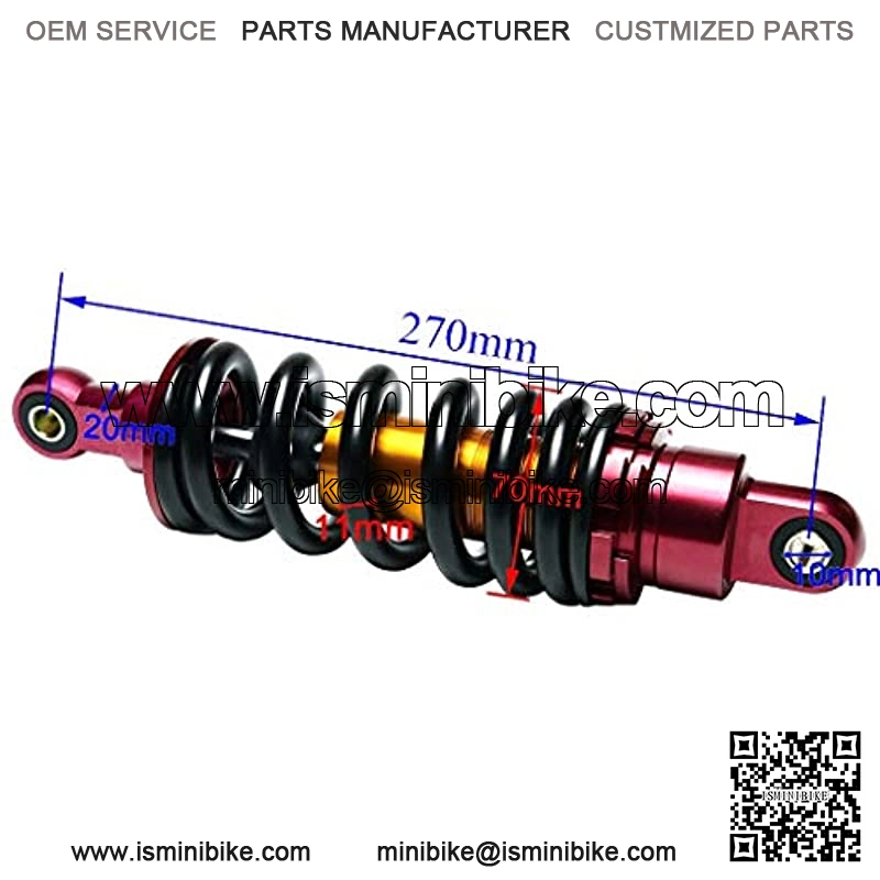 10.6" 270mm Motorcycle Rear Shocks Absorber Spring Assist Load Carrier for Pit Dirt Bike - Image 4