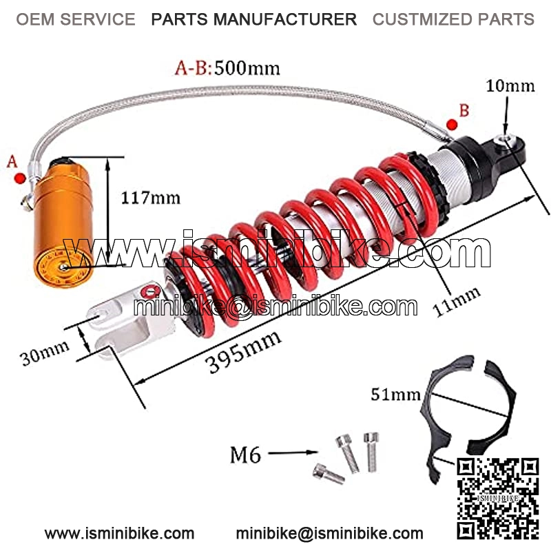 395mm Air Shocks Suspension Absorbers Rear For Banshee Front Shocks For Yamaha Banshee Shock 660 660R 700 700R Banshee 350 YFZ450,for Honda Sportrax TRX400 TRX450 for Suzuki 400 QuadSport ATV - Image 4