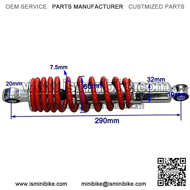 Pair 290mm 11 7/16" Rear Shock Absorber Suspension Sensa-Trac Load 700LBS for Quad ATV Go Kart Buggy - Image 2