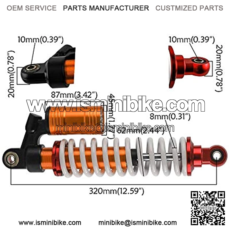 2PCS 12.5" 320mm Front Shock Suspension Absorber for ATV Quad Go Kart 4 Wheeler - Image 2
