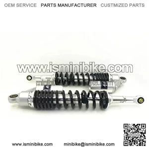 420mm 16.5 inch 8mm Spring Universal Motorcycle Air Shock Absorber Rear Suspension ATV Quad Scooter Dirt Bike For XJR400 SR400 SR500 GSX400 Silver Black,+