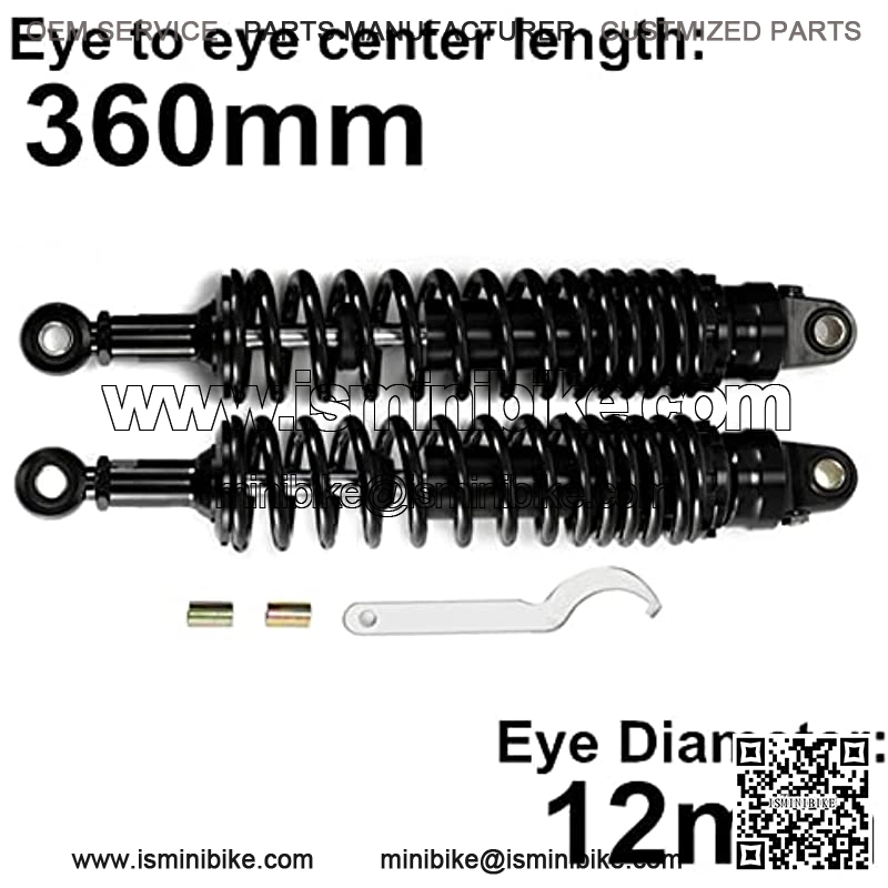 360mm 14.17 inch 8mm Spring Universal Motorbike Air Shock Absorber Rear Suspension ATV Quad Scooter Dirt Bike For YZF-R1 YZF-R6 YZF-125 XC EXC XCF