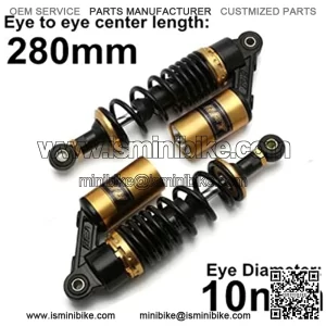 280mm 11 inch 7mm Spring Universal Motorbike Air Shock Absorber Rear Suspension ATV Quad Scooter Dirt Bike For CBR600 CBR400 CB500 YZF XC EXC XCF,+