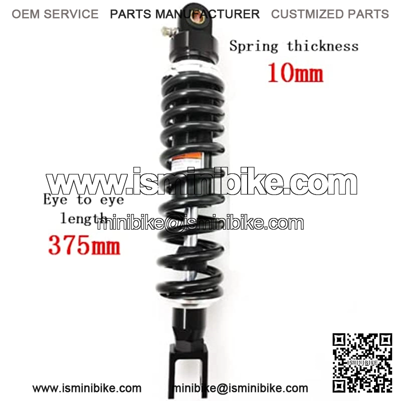 375mm 14.76 inch 10mm Spring Universal Motorbike Air Shock Absorber Rear Suspension ATV Quad Scooter Dirt Bike Fork U Type Head