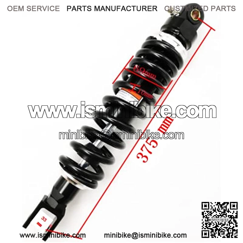 375mm 14.76 inch 10mm Spring Universal Motorbike Air Shock Absorber Rear Suspension ATV Quad Scooter Dirt Bike Fork U Type Head - Image 2