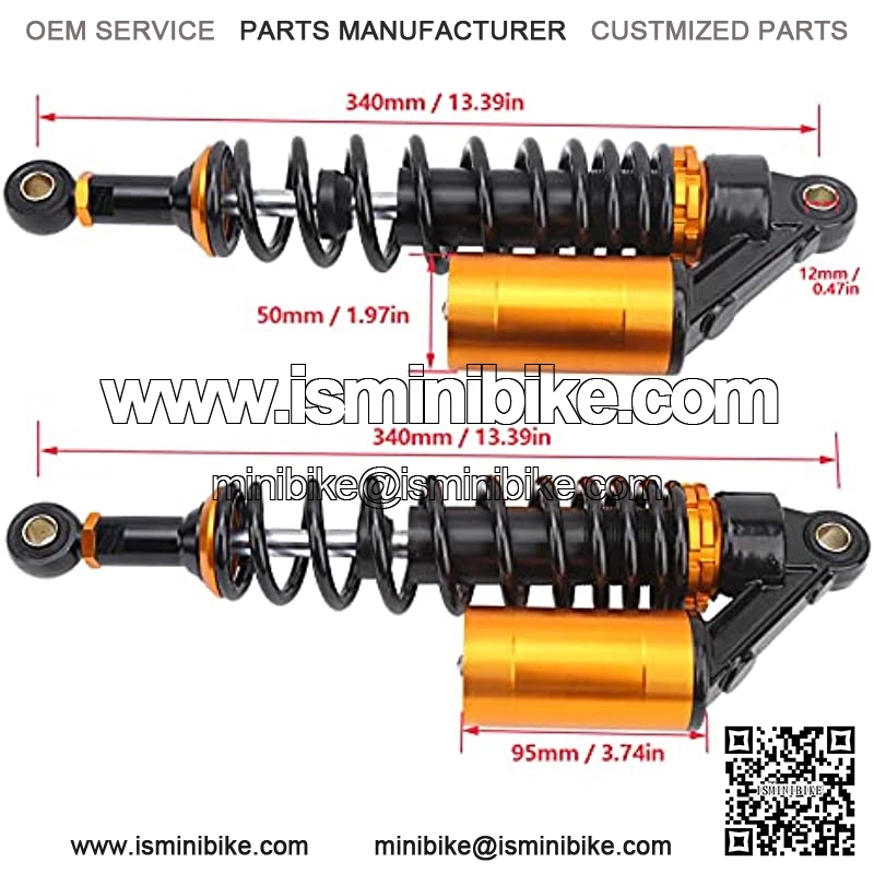 Motorcycle Shock Absorber, 1 Pair 13.39 inch Shock Absorbers Front Rear Suspension Damper Suspension Spring with Air Pocket Universal for ATV Motorcycle Gokart - Image 2