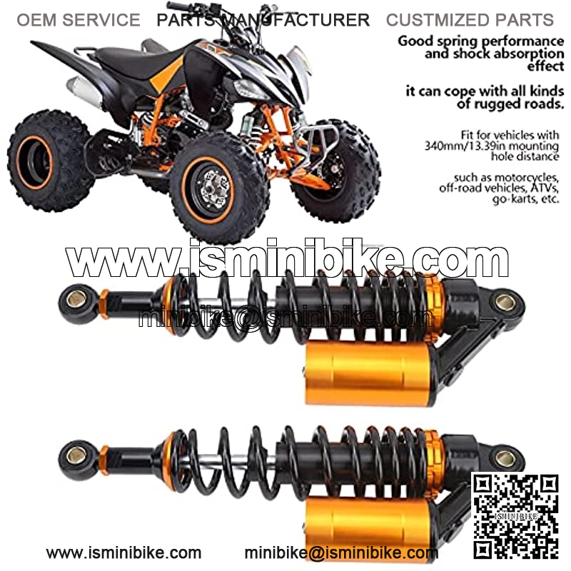 Motorcycle Shock Absorber, 1 Pair 13.39 inch Shock Absorbers Front Rear Suspension Damper Suspension Spring with Air Pocket Universal for ATV Motorcycle Gokart - Image 4