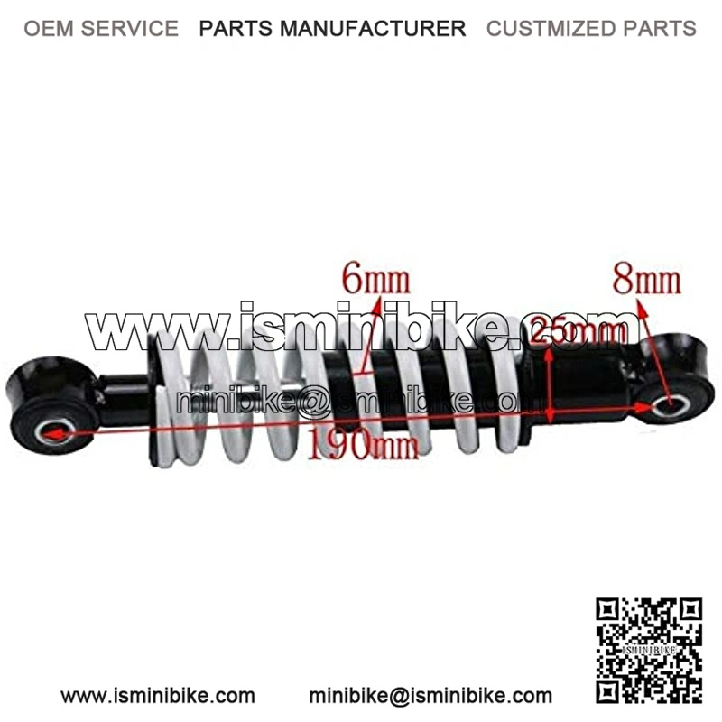 450lb 190mm Rear Shock Suspension Fit for Moped Scooter Fit for Mini Dirt Pocket Bike Fit for ATV Motorcycle Suspension Strut Motorcycle Shock Absorber - Image 2