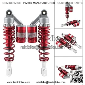 2 Pcs Motorcycle 320mm Red Air Shocks ATV UTV Rear Suspension Shocks with Clevis End For ATV UTV Go Kart Quad Dirt Bikes
