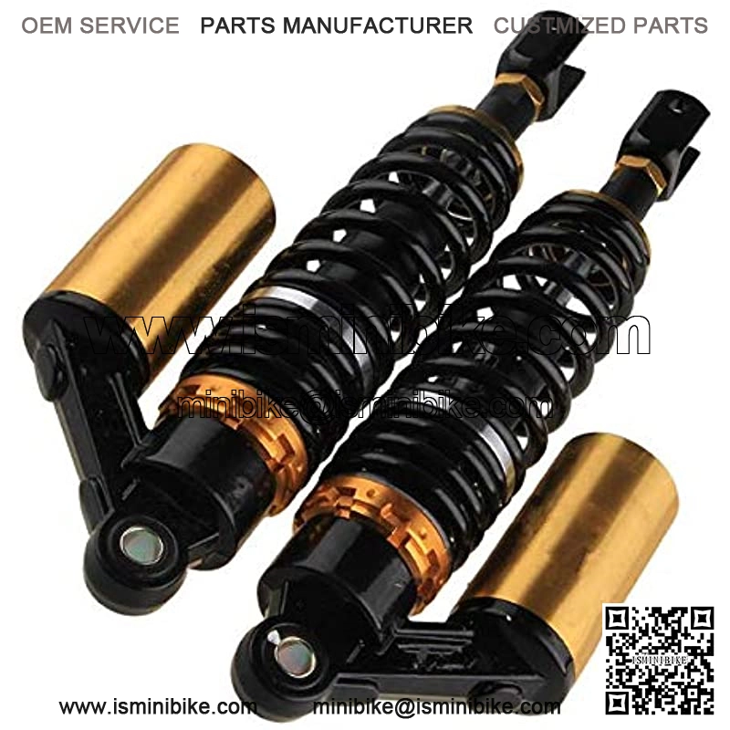Templehorse 280mm 11" Pair Air Shock Absorbers Clevis Fit Scooter Moped Rear Suspension (BlackGold, 280MM) - Image 3