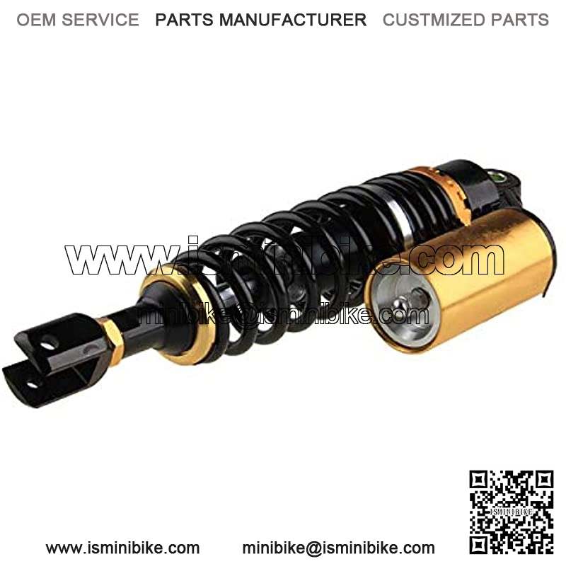 Templehorse 280mm 11" Pair Air Shock Absorbers Clevis Fit Scooter Moped Rear Suspension (BlackGold, 280MM) - Image 4