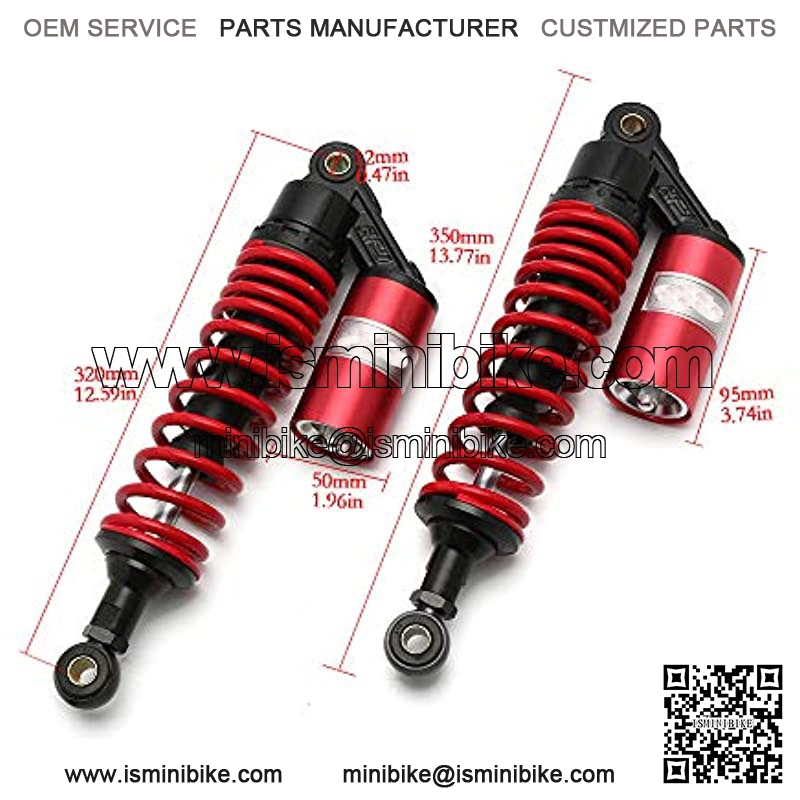 12.5" 320mm Motorcycle Universal Springs Air Suspension Adjustable Rear Gas Shock Absorbers For Honda Kawasaki Suzuki Yamaha BMW Aprilia Triumph Benelli (Red),+ - Image 2