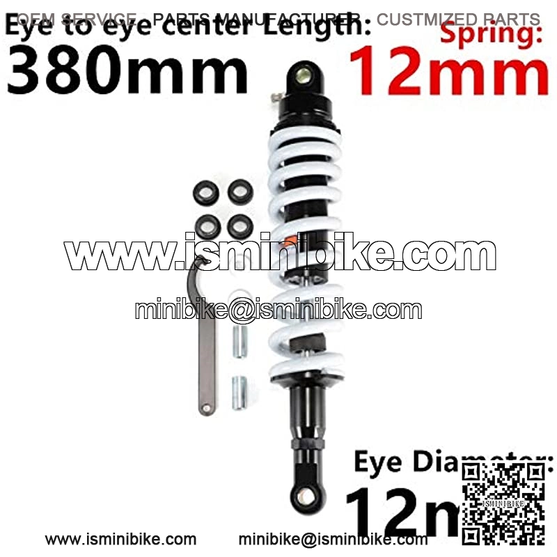 380MM 15" Rear Suspension Shock Absorber for Motorcycle ATV Quad Scooter Bumper Spring 12mm Motorcycle Shock Absorber Rear Motorcycle Shock Absorber - Image 2