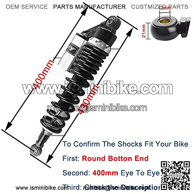 2pcs Adjustable 400mm Motorcycle Air Shock Absorbers Universal Fit for Honda Suzuki Yamaha Kawasaki ATV Go Kart Quad Dirt Sport Bikes - Image 2