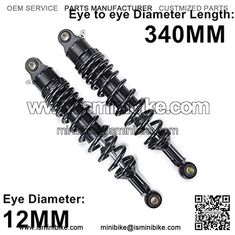 Motorcycle Rear Damper 2pcs 340mm Black Fit for Motorcycle Dirt Street Motor Bike ATV Quad Rear Shock Absorber Rear Suspension Bumper D30 Motorcycle Shock Absorber - Image 3