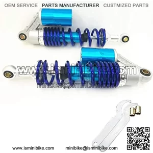 320mm A Pair Motorcycle Air Shock Absorbers Universal Fit For Suzuki Yamaha Kawasaki ATV Go Kart Quad Dirt Sport Bikes (Silver Blue)