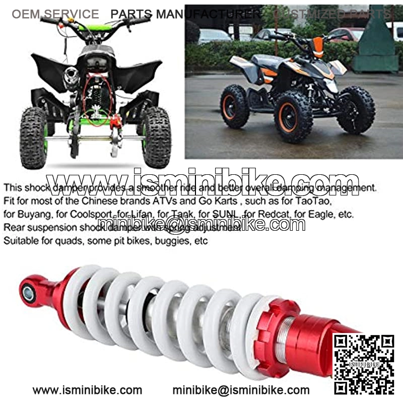 Rear Shock Damper, Fydun 330mm Universal Steel Alloy Rear Shock Damper Adjustable Damping Replacement for Pit Quad Dirt Bike ATV Buggy - Image 2