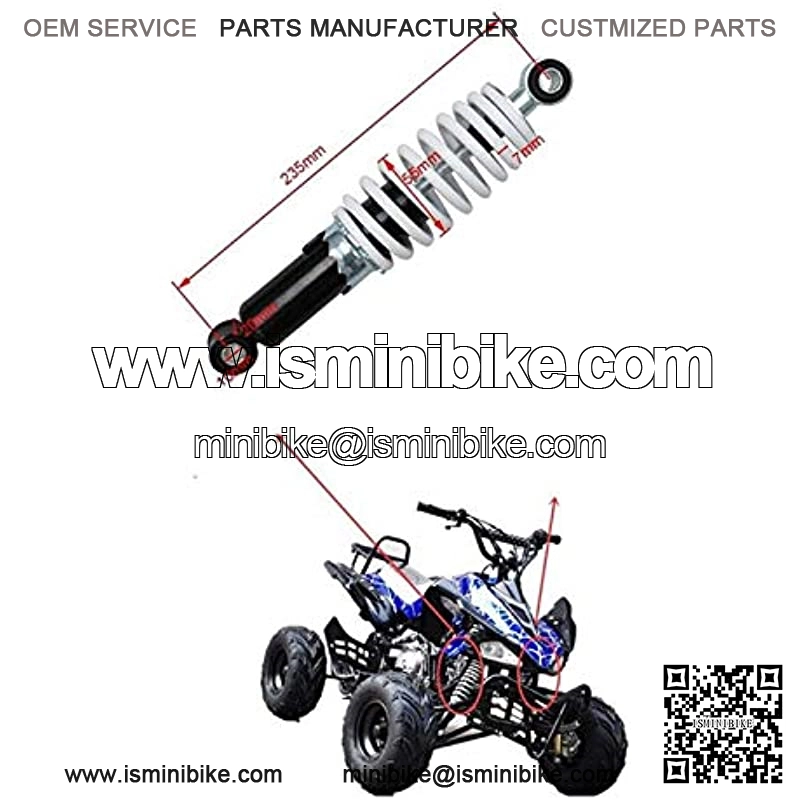 Motorcycle Suspension Strut Motorcycle 235mm 9.25" Rear Shock Absorbers Suspension Spring Shocker Fit for Moto Bike Fit for Quad ATV Go Kart Buggy 70cc 110cc Motorcycle Shock Absorber - Image 2