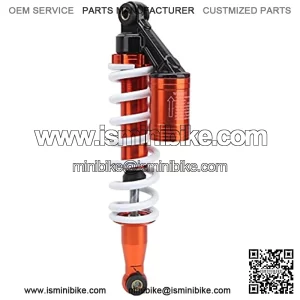 Coil Spring Rear Shocks, 13.8 Inch Adjustable Bright Orange Shock Absorber with Air Pocket, Universal High Strength Suspension Damper Spring Replacement for ATVs Off-Road Vehicles Karts