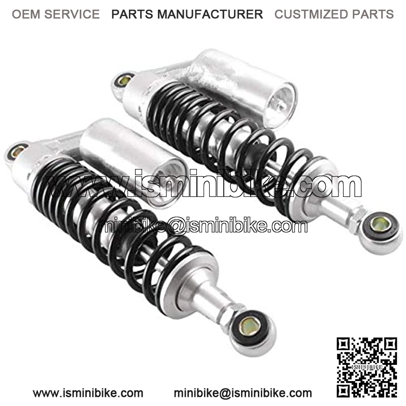 Templehorse 2pcs Adjustable 340mm Motorbike Air Shock Absorbers Universal Fit for Suzuki Yamaha Kawasaki ATV Go Kart Quad Dirt Sport Bikes (SilverBlack, 340MM) - Image 2