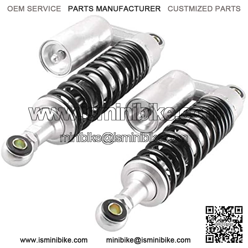 Templehorse 2pcs Adjustable 340mm Motorbike Air Shock Absorbers Universal Fit for Suzuki Yamaha Kawasaki ATV Go Kart Quad Dirt Sport Bikes (SilverBlack, 340MM) - Image 3