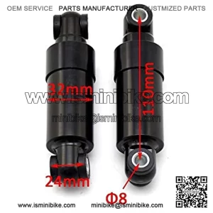 Rear Motorcycle Shock Absorber Suspension 110mm 125mm 750lbs Fit for Folding Scooter 49cc Pocket Bike