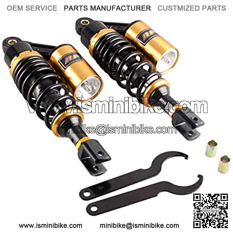 11inch 280mm Pair Motorcycle Shock Absorber Eye to Clevis Rear Suspension Universal For Honda Suzuki Yamaha Kawasaki ATV Go Kart Quad Dirt Sport Bikes Black & Gold (A pair)
