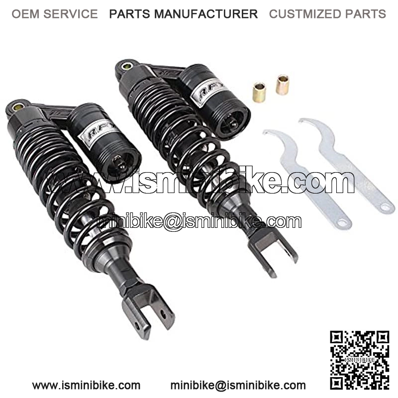 12.5 Inch 320mm Pair Motorcycle Shock Absorber Eye to Clevis Rear Suspension Universal For Honda Suzuki Yamaha Kawasaki ATV Go Kart Quad Dirt Sport Bikes Black (A pair),+ - Image 2