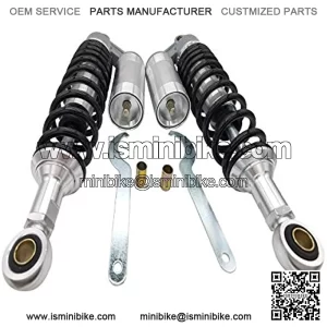 340mm Motorcycle Air Shocks Absorber Fit for Honda Yamaha Kawasaki ATV Go Kart Quad Dirt Sport Bikes(Silver/Black,1 Pair)