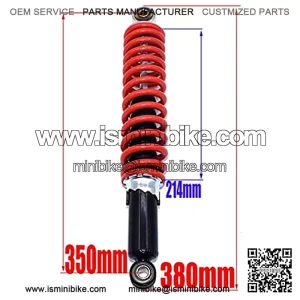 350mm/13. 8in Rear Shock Absorber Universal Fit for Dune Buggy Quad Dirt Bike ATV Aluminium Alloy Shock Spring Suspension Red