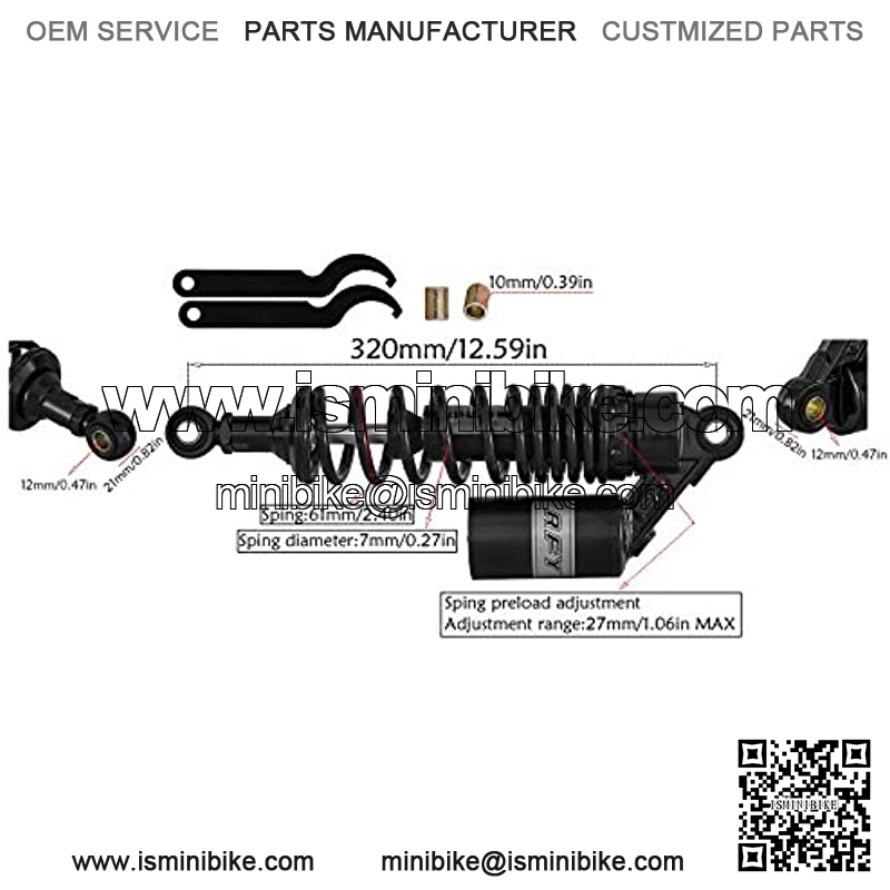 320mm 12.59Inch Rear Shock Absorber Suspension for ATV Quad Go Kart Dirt Sport Bikes - Image 2