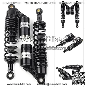 2 Pcs 320mm Black Motorbike Air Shocks ATV Shock Absorber Suspension Universal For Honda, For Suzuki, For Kawasaki, Chinese ATV UTV Go Kart Quad Dirt Bikes
