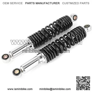 Pair 12.5" 320MM Motorcycle Rear Shock Absorbers Suspension Universal Fits Dirt bike Gokart ATV Quad, Chrome and Black