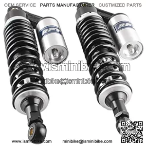 2 Pcs 340mm Air Shock Absorber ATV Motorcycle Quad Suspension Shocks For Motorcycle, ATV, Quad, Dirt Bike, Go Kart, Black & Silver