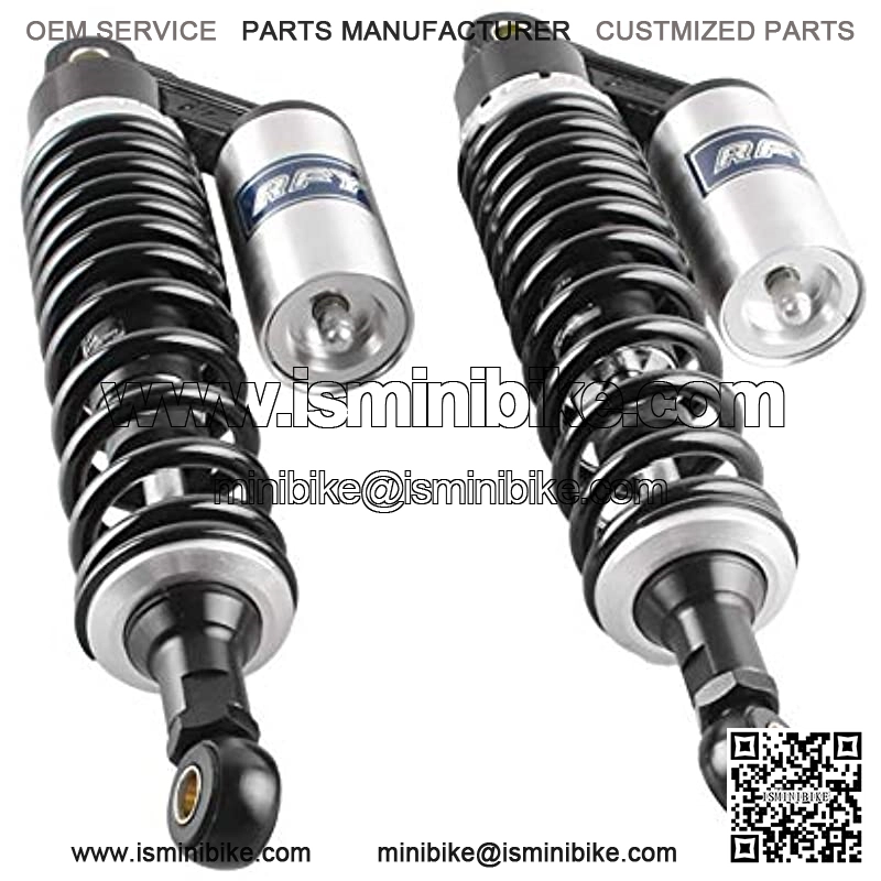 2 Pcs 340mm Air Shock Absorber ATV Motorcycle Quad Suspension Shocks For Motorcycle, ATV, Quad, Dirt Bike, Go Kart, Black & Silver