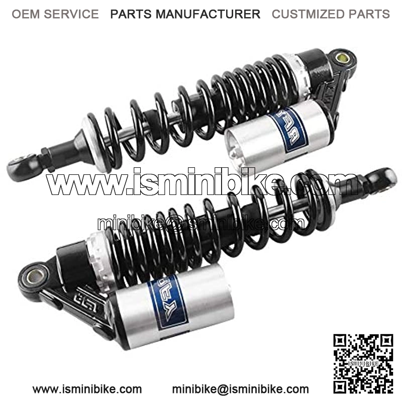 2 Pcs 340mm Air Shock Absorber ATV Motorcycle Quad Suspension Shocks For Motorcycle, ATV, Quad, Dirt Bike, Go Kart, Black & Silver - Image 2