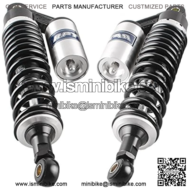 2 Pcs 340mm Air Shock Absorber ATV Motorcycle Quad Suspension Shocks For Motorcycle, ATV, Quad, Dirt Bike, Go Kart, Black & Silver - Image 3