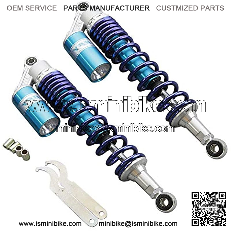 1 Pair 400MM Air Shock Absorber ATV Motorcycle Quad Suspension Shocks For Motorcycle, ATV, Quad, Dirt Bike, Go Kart, Blue - Image 2