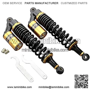 Universal 340mm Air Shock Absorber ATV Motorcycle Quad Suspension Shocks For Motorcycle, ATV, Quad, Dirt Bike, Go Kart, Black & Gold