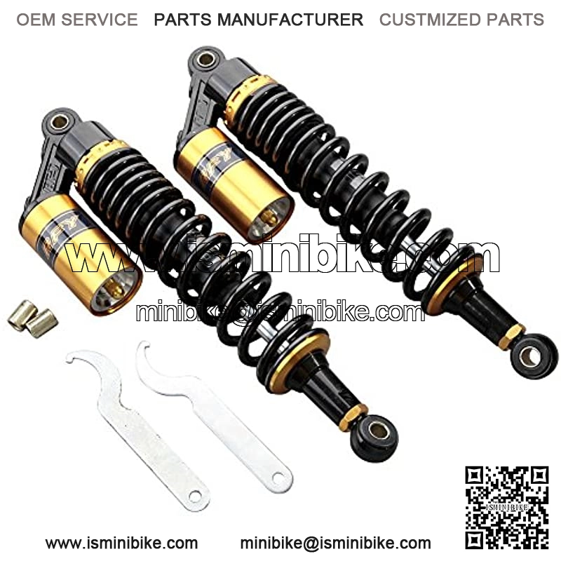 Universal 340mm Air Shock Absorber ATV Motorcycle Quad Suspension Shocks For Motorcycle, ATV, Quad, Dirt Bike, Go Kart, Black & Gold