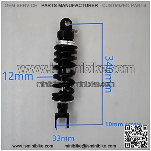 Suspension Shock 12mm Spring 330mm 340mm Motorcycle Shock Absorber for Yamaha MT07 Dirt Bike ATV Beach Vehicle Kart for Bike ??car (Color : 340A-33)