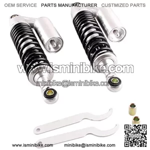 Pair 320mm Universal Motorcycle Rear Air Shock Absorbers for ATV Go Kart Quad Dirt Sport Bikes (black&bright)