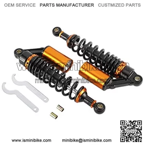 Pair 320mm Universal Motorcycle Rear Air Shock Absorbers for ATV Go Kart Quad Dirt Sport Bikes (black&gold)