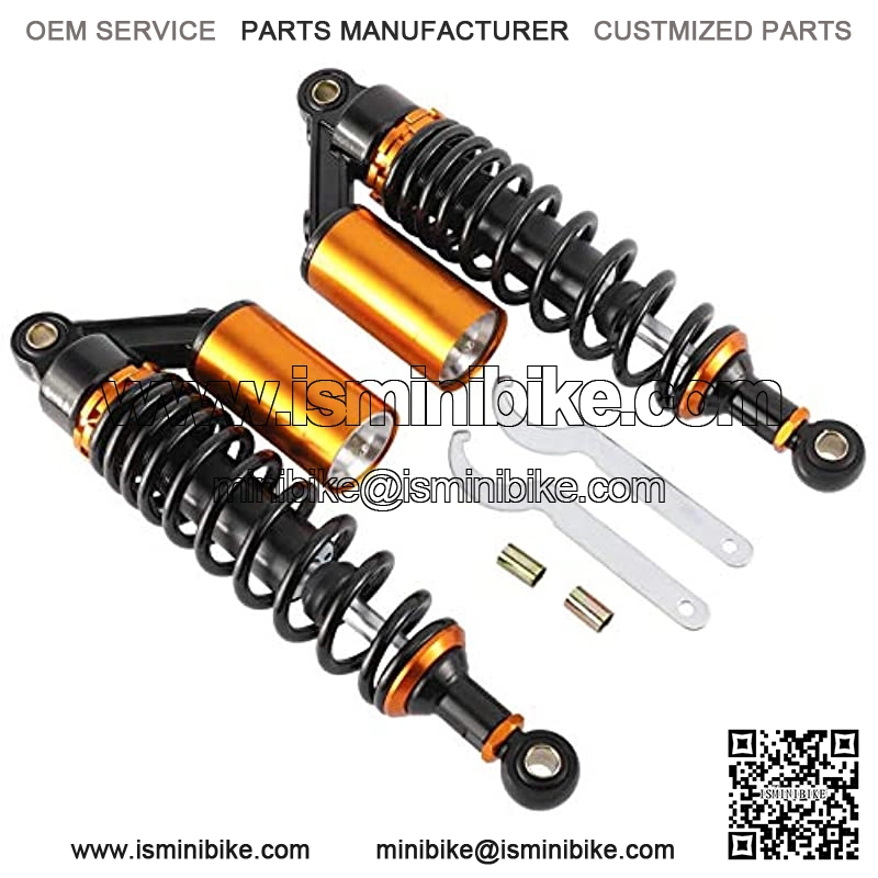 Pair 320mm Universal Motorcycle Rear Air Shock Absorbers for ATV Go Kart Quad Dirt Sport Bikes (black&gold) - Image 2