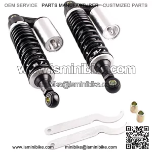 Pair 320mm Universal Motorcycle Rear Air Shock Absorbers for ATV Go Kart Quad Dirt Sport Bikes (black&silver)