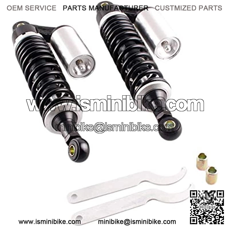 Pair 320mm Universal Motorcycle Rear Air Shock Absorbers for ATV Go Kart Quad Dirt Sport Bikes (black&silver)