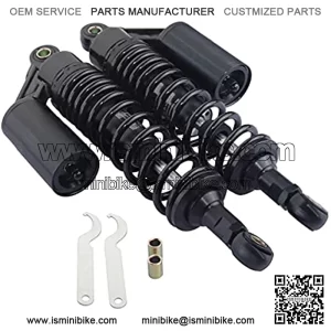 Pair 340mm Universal Motorcycle Rear Air Shock Absorbers for all ATV Go Kart Quad Dirt Sport Bikes-black