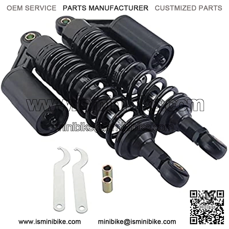 Pair 340mm Universal Motorcycle Rear Air Shock Absorbers for all ATV Go Kart Quad Dirt Sport Bikes-black