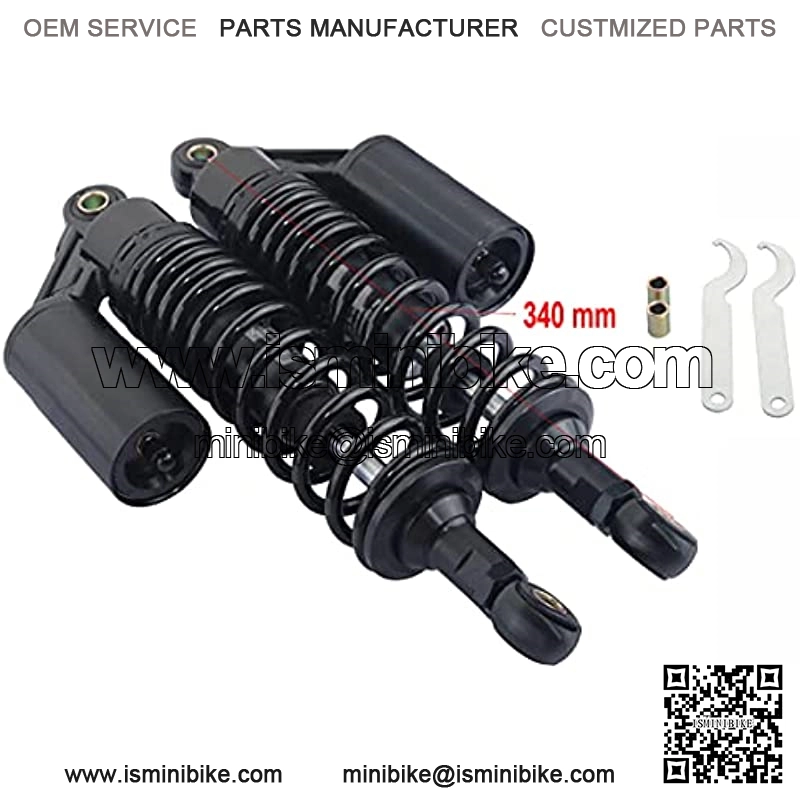 Pair 340mm Universal Motorcycle Rear Air Shock Absorbers for all ATV Go Kart Quad Dirt Sport Bikes-black - Image 3