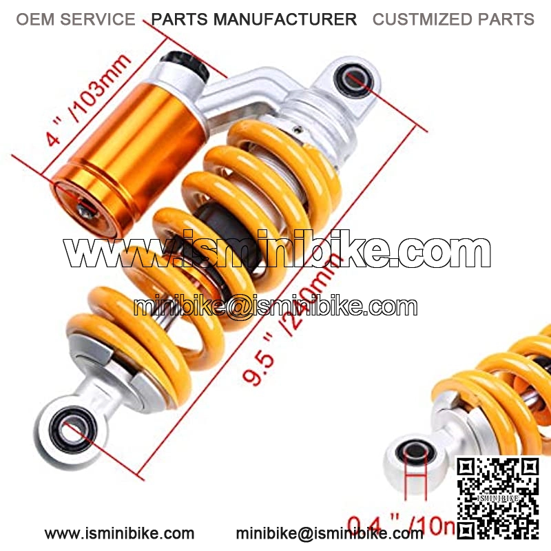 Single Motorcycle Shock Absorber 9.4"/240mm Round Universal Replacement Rear Suspension Strut Center Shock Absorber Eye Diameter 10mm Yellow - Image 3